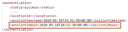 Session timeout XML tag