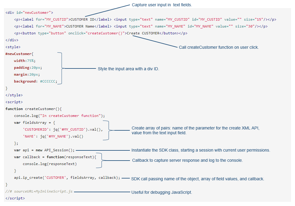 example script with callouts