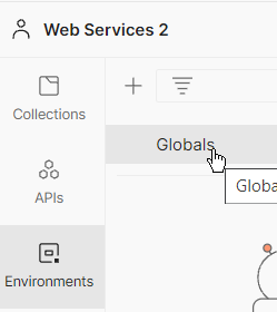 Postman select-globals menu pick