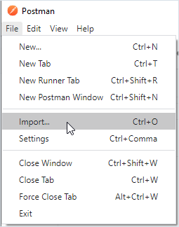 Postman import button