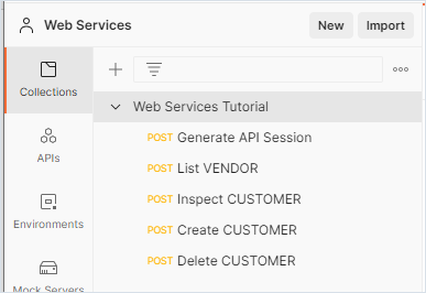 Postman with tutorial collection loaded 