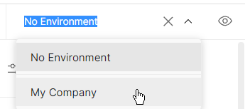 Postman selecct environment